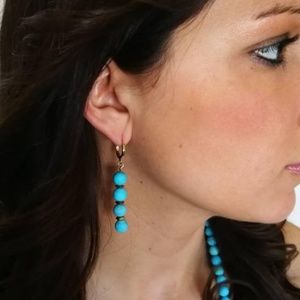 Handmade: white turquoise gemstone earrings